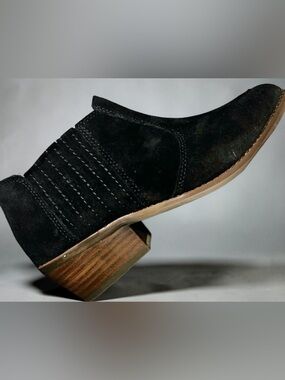 Lucky Brand Black Suede Ankle Bootie- Size 8.5